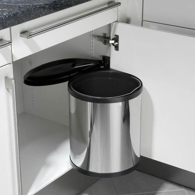 Hailo Compact-Box M Trash Can, 4 Gal, Lid-Lift, Small Kitchen Bin, Steel (Used) - VMInnovations