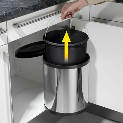 Hailo Compact-Box M Trash Can, 4 Gal, Lid-Lift, Small Kitchen Bin, Steel (Used) - VMInnovations