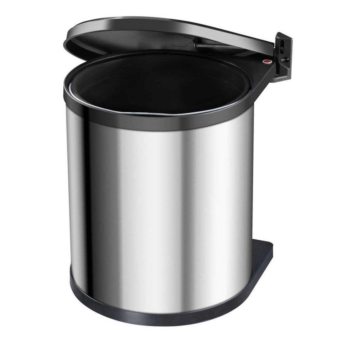 Hailo Compact-Box M Trash Can, 4 Gallon, Lid-Lift, Small Kitchen Bin, Steel