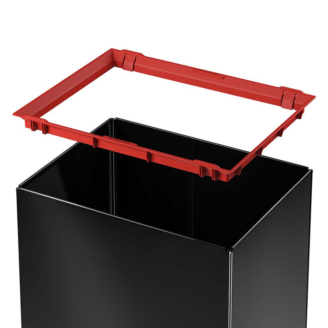 Hailo 52L 13.7 Gallon Steel Trash Can Self-Closing Lid Big-Box Swing XL, Black