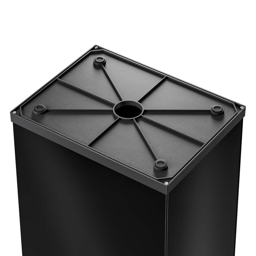 Hailo 52L 13.7 Gallon Steel Trash Can Self-Closing Lid Big-Box Swing XL, Black