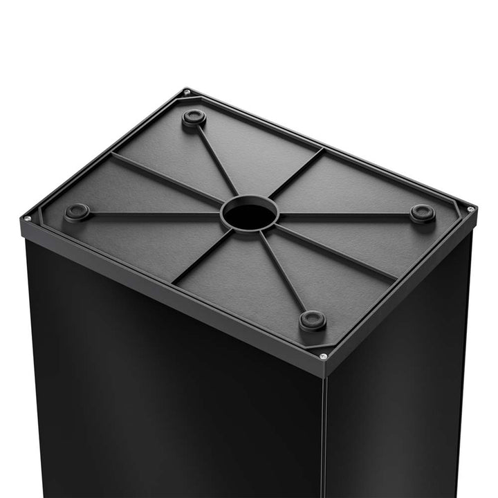 Hailo 52L 13.7 Gallon Steel Trash Can Self-Closing Lid Big-Box Swing XL, Black