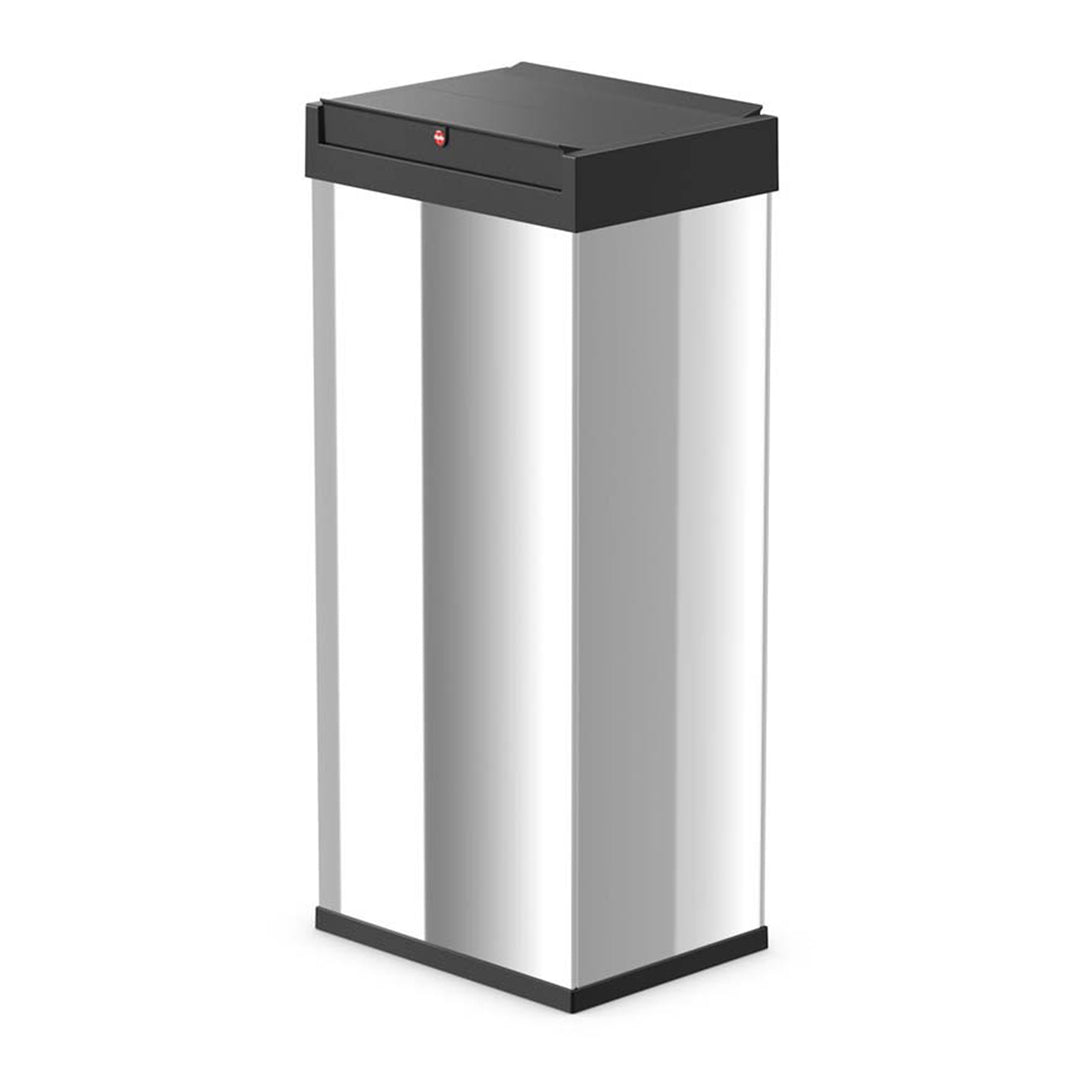 Hailo 52L 13.7 Gallon Steel Trash Can Self-Closing Lid Big-Box Swing XL, Silver