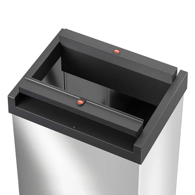 Hailo 52L 13.7 Gallon Steel Trash Can Self-Closing Lid Big-Box Swing XL, Silver - VMInnovations