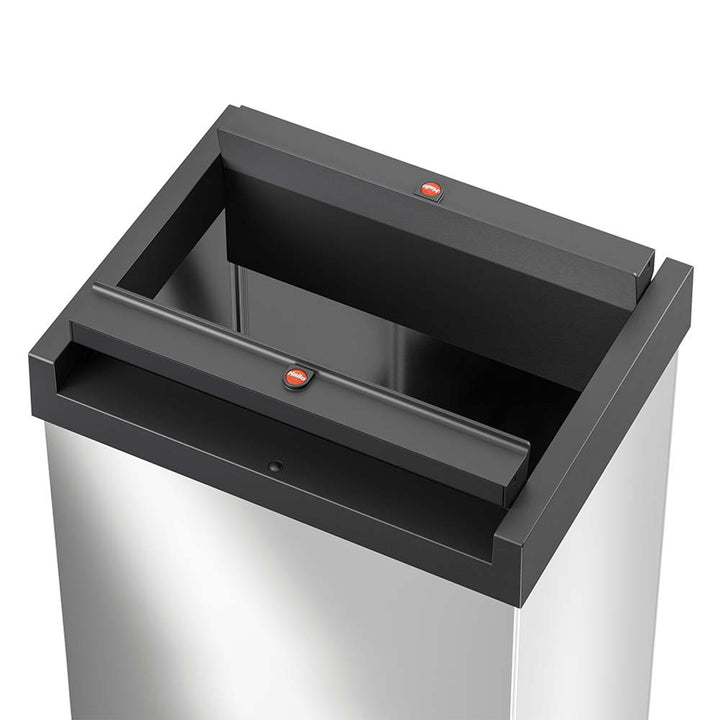 Hailo 52L 13.7 Gallon Steel Trash Can Self-Closing Lid Big-Box Swing XL, Silver