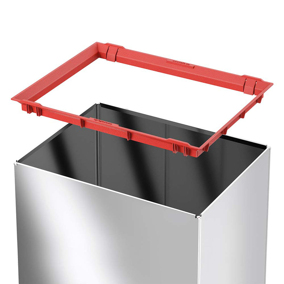 Hailo 52L 13.7 Gallon Steel Trash Can Self-Closing Lid Big-Box Swing XL, Silver