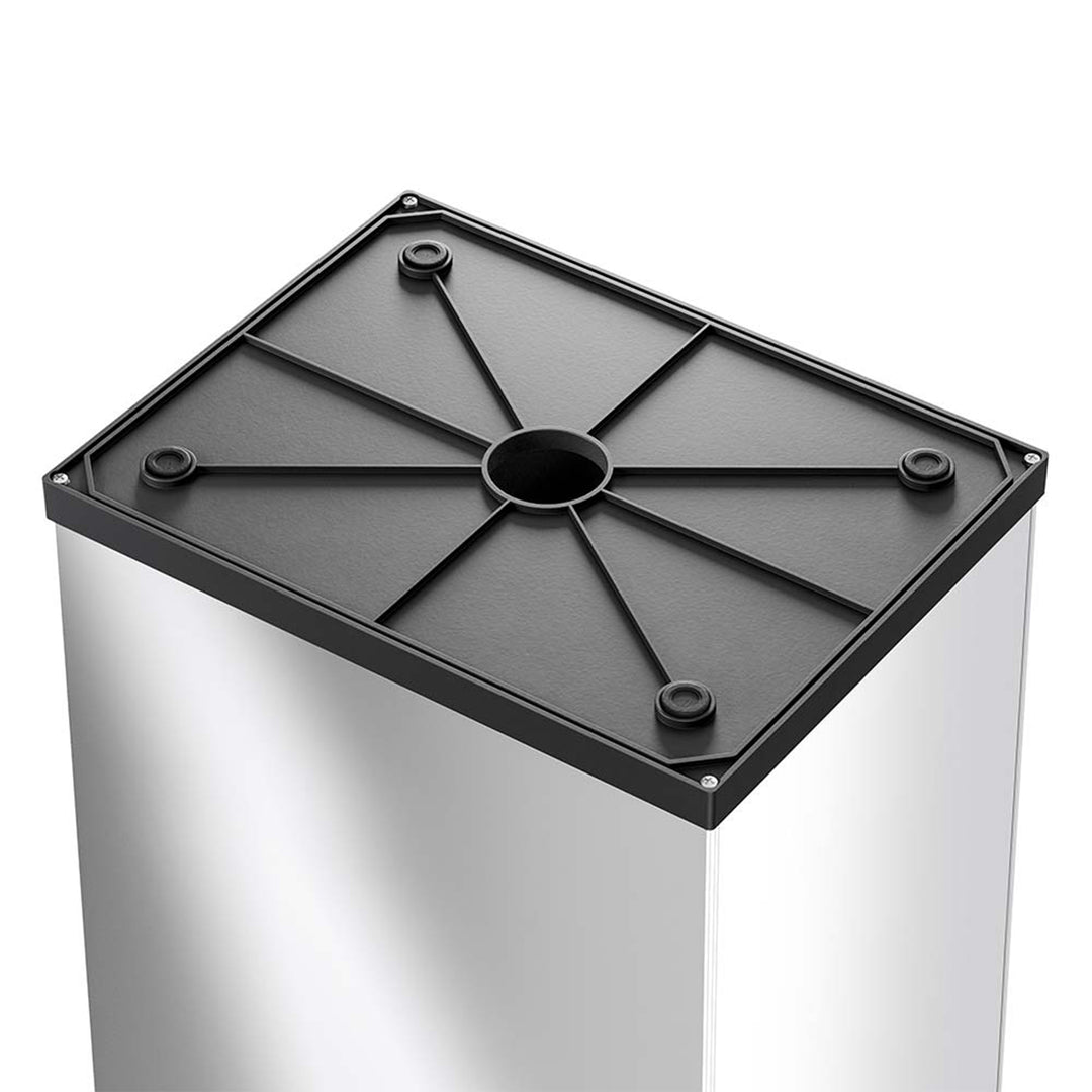 Hailo 52L 13.7 Gallon Steel Trash Can Self-Closing Lid Big-Box Swing XL, Silver