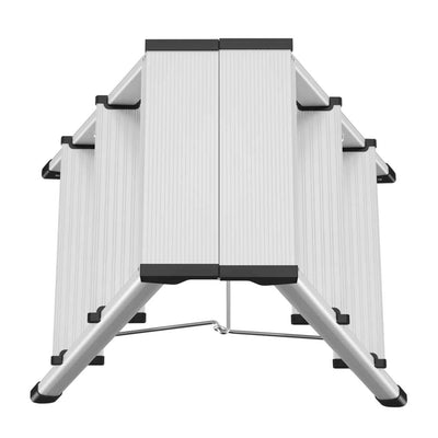 Hailo Folding Step Stool, 2-Sided 3 Step Ladder for Garage, (Open Box) - VMInnovations