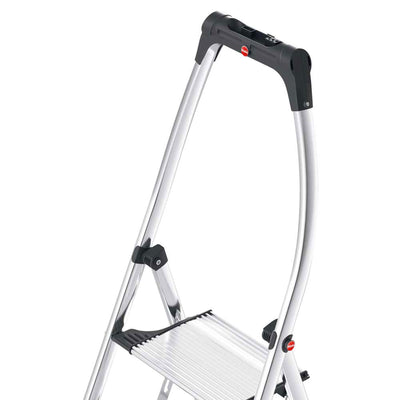 Hailo Step Stool, 3 Step Ladder w/Tray for Home & Kitchen, Silver (Open Box) - VMInnovations