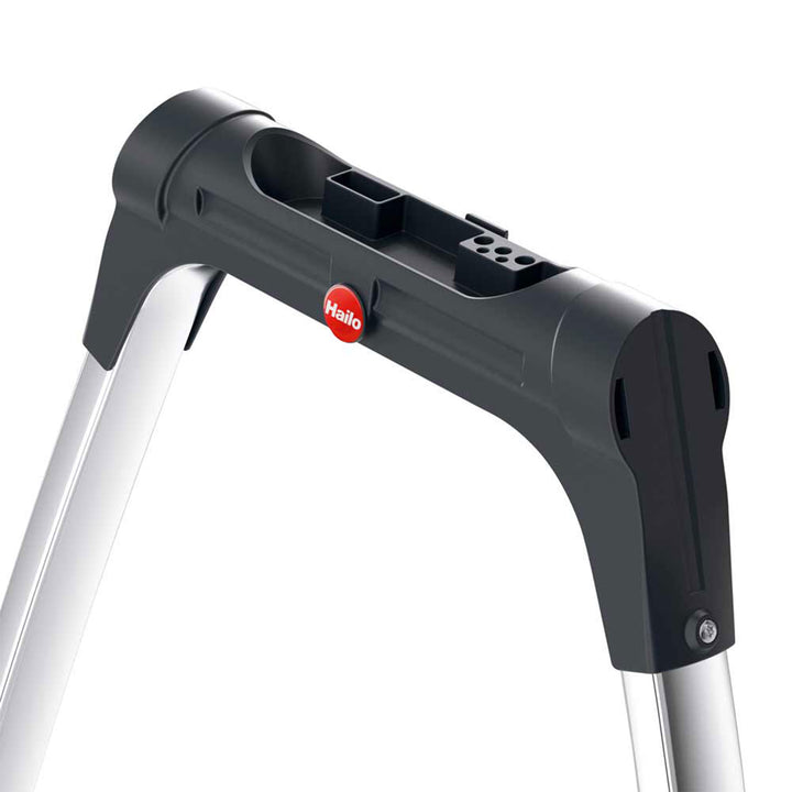 Hailo Folding Step Stool, 3 Step Ladder w/Tray for Home & Kitchen, K95, Silver