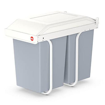 Hailo Multi-Box Duo L Pull-Out Trash Can, 11.8" Cabinet, 2 Bins, 3.7 Gal, Blue - VMInnovations