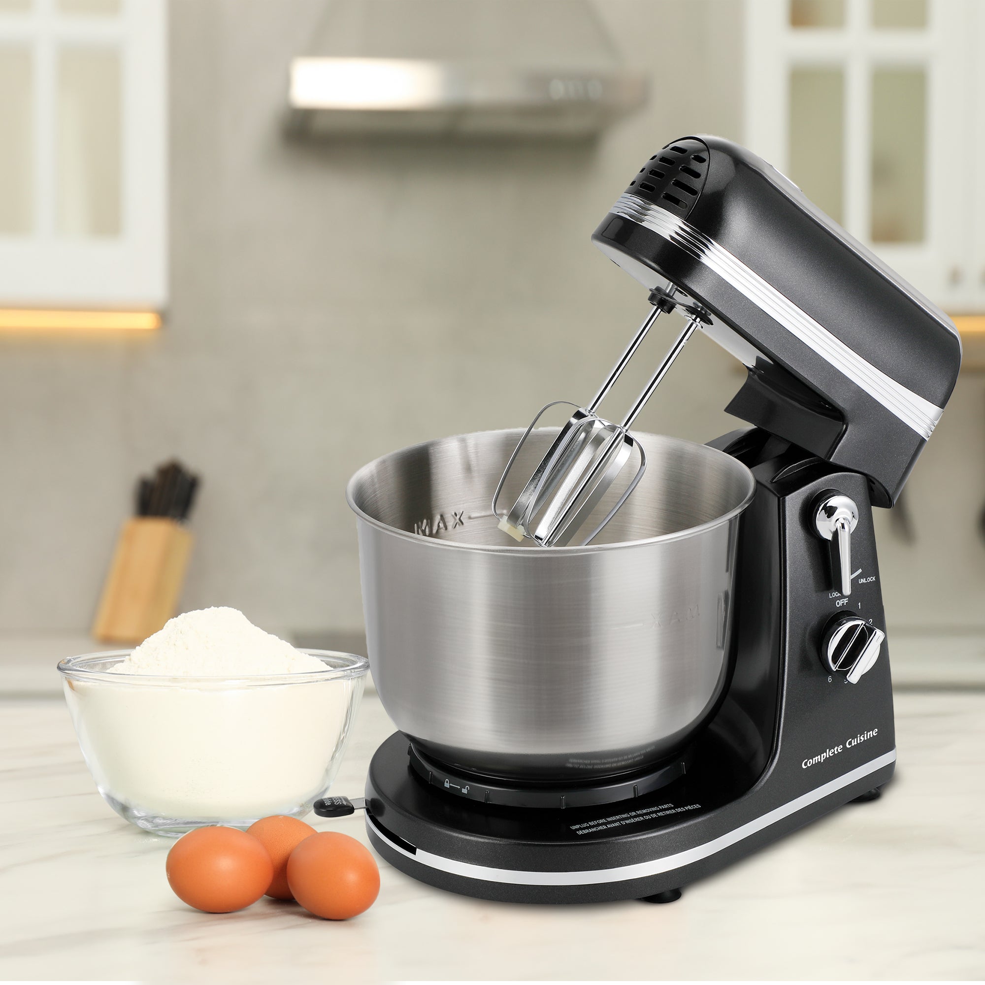 Complete Cuisine Tilt Head Stand Mixer w/ 3.7 Quart Stainless Steel Mixing Bowl - VMInnovations