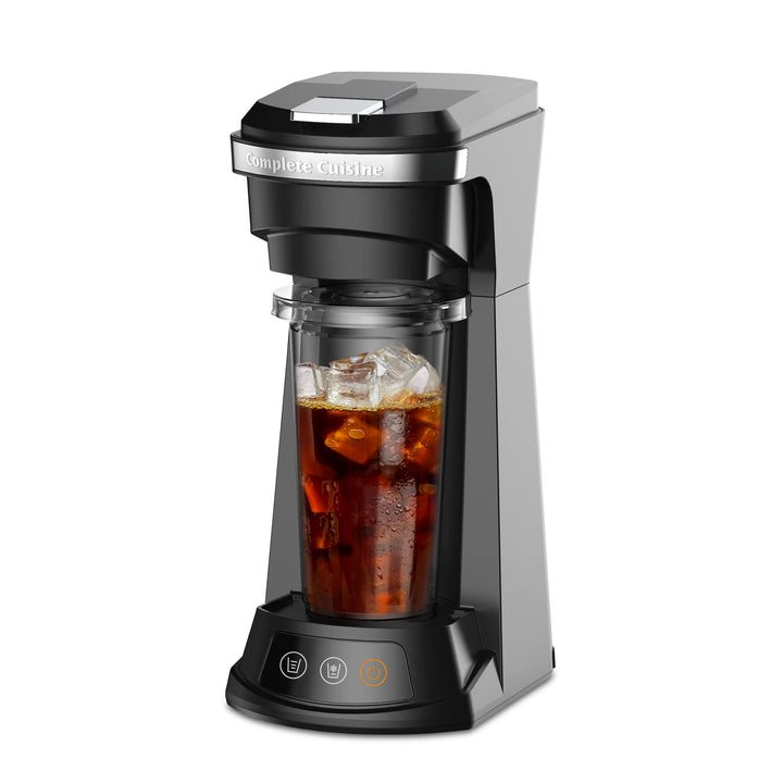 Complete Cuisine 4-in-1 Single Serve Coffee Maker, Hot and Iced Brewer, Black