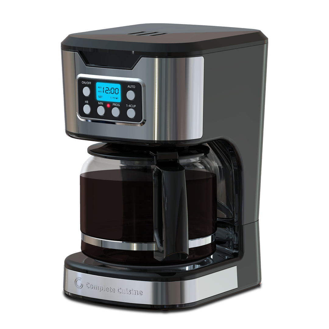 Complete Cuisine 12-Cup Programmable Drip Coffee Maker, Auto Shut-Off, Black