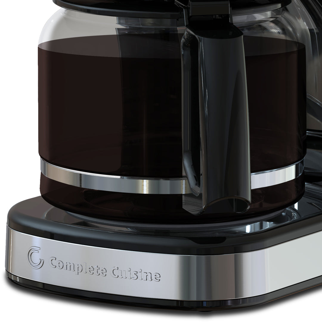 Complete Cuisine 12-Cup Programmable Drip Coffee Maker, Auto Shut-Off, Black