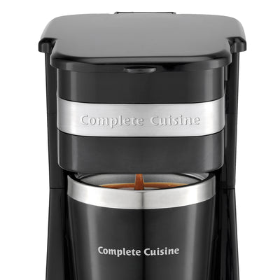 Complete Cuisine Single Coffee Maker Brewer, Stainless Steel Travel Cup, Black - VMInnovations
