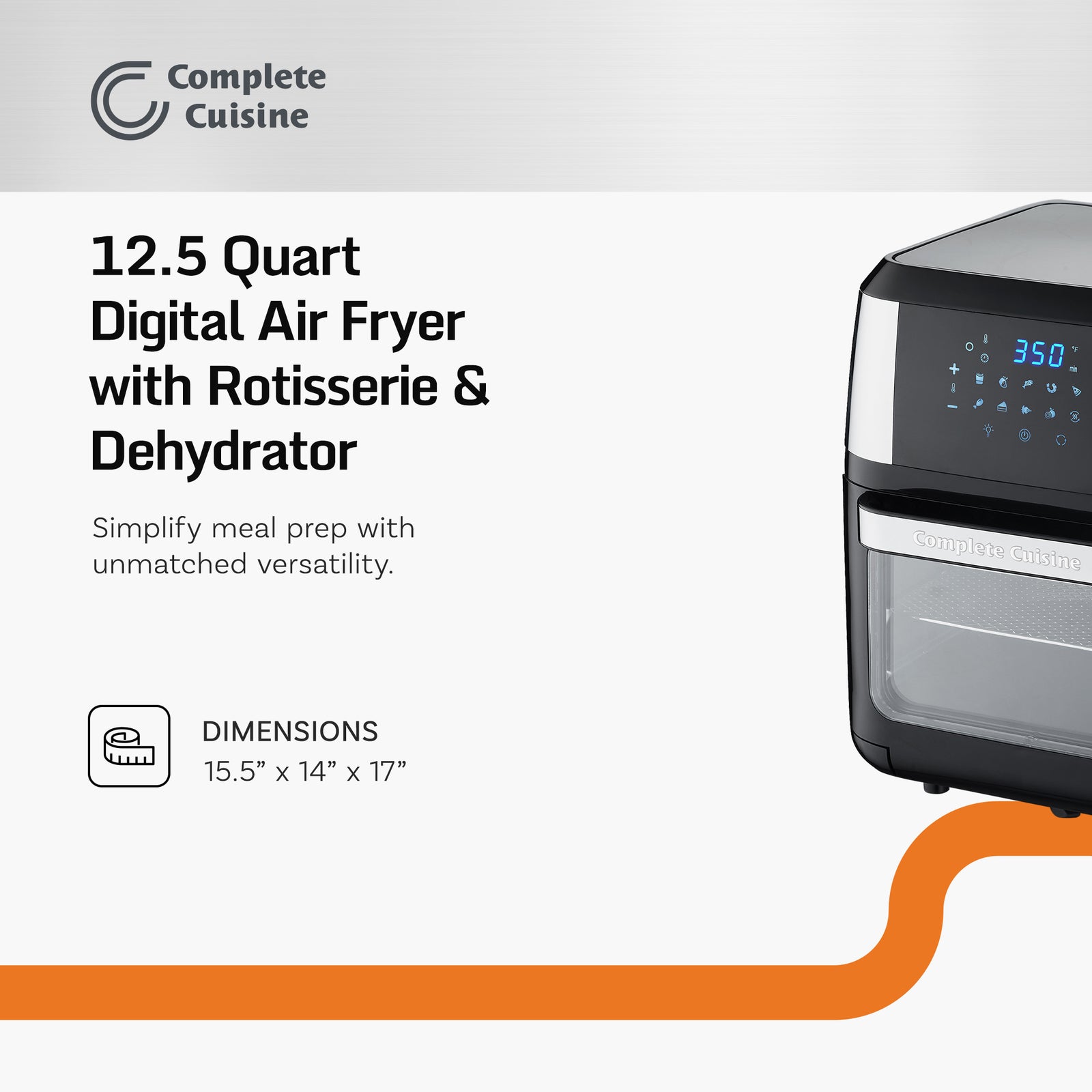 Complete Cuisine 12.5 Quart Air Fryer Oven w/Rotisserie & Dehydrator (Open Box) - VMInnovations