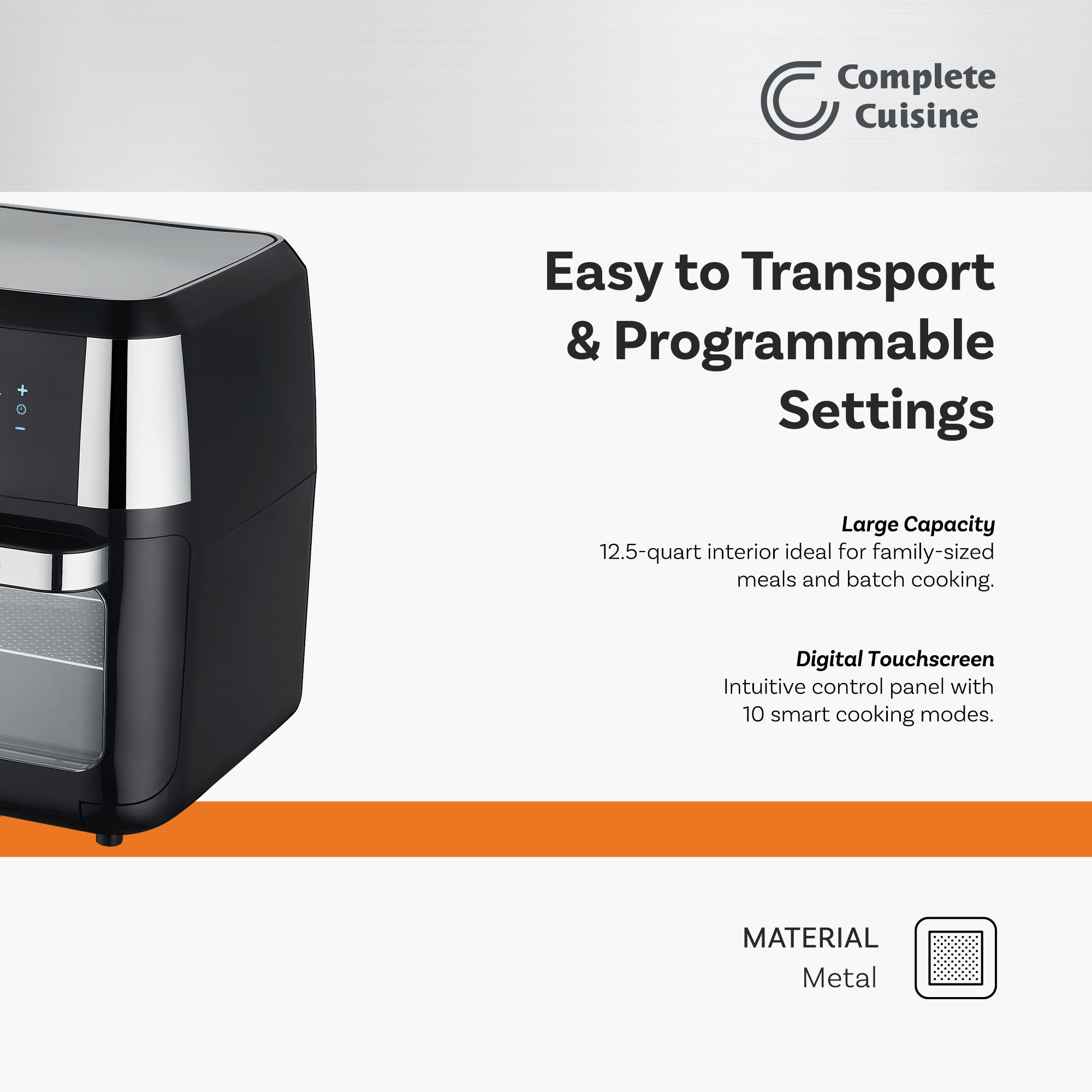 Complete Cuisine 12.5 Quart Digital Air Fryer Oven with Rotisserie & Dehydrator - VMInnovations