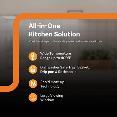 Complete Cuisine 12.5 Quart Digital Air Fryer Oven with Rotisserie & Dehydrator - VMInnovations