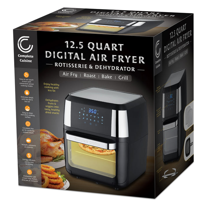 Complete Cuisine 12.5 Quart Digital Air Fryer Oven with Rotisserie & Dehydrator