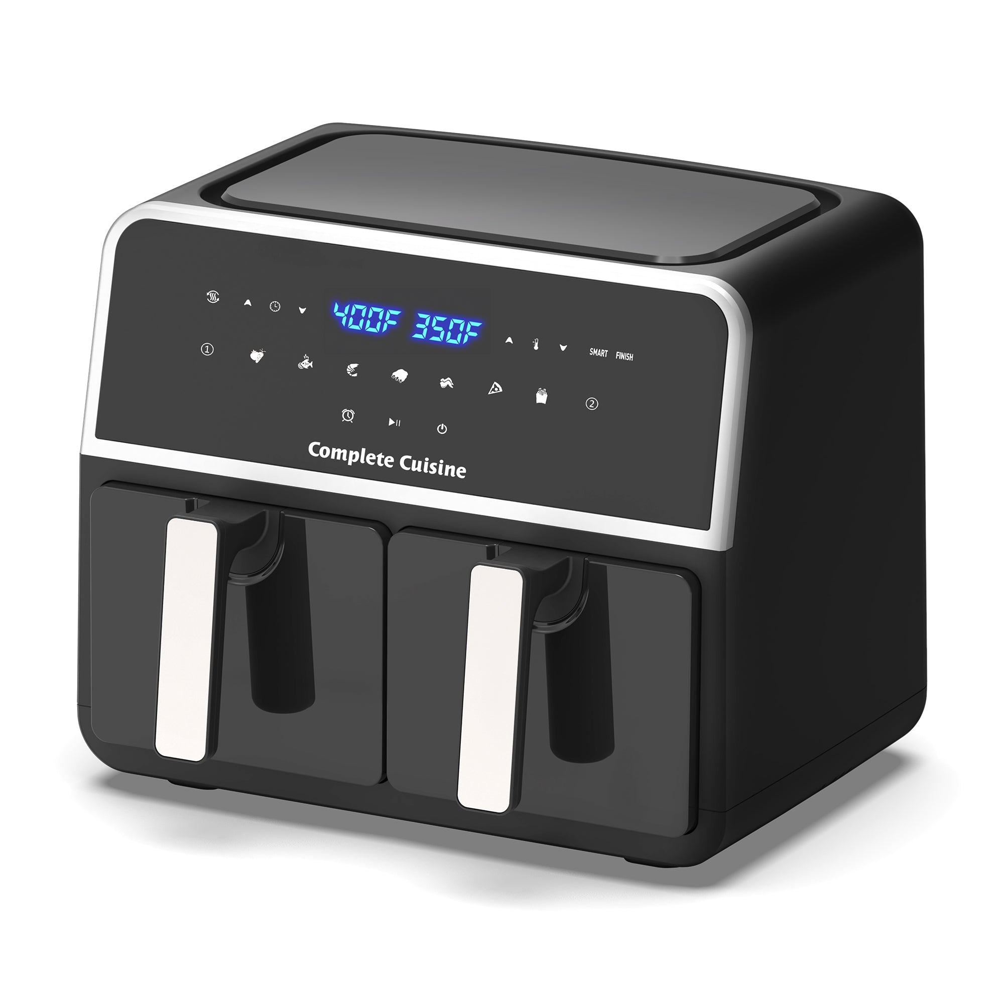 Complete Cuisine 9.5 Quart Dual Zone Air Fryer, Touch Screen, Non-Stick, Black - VMInnovations