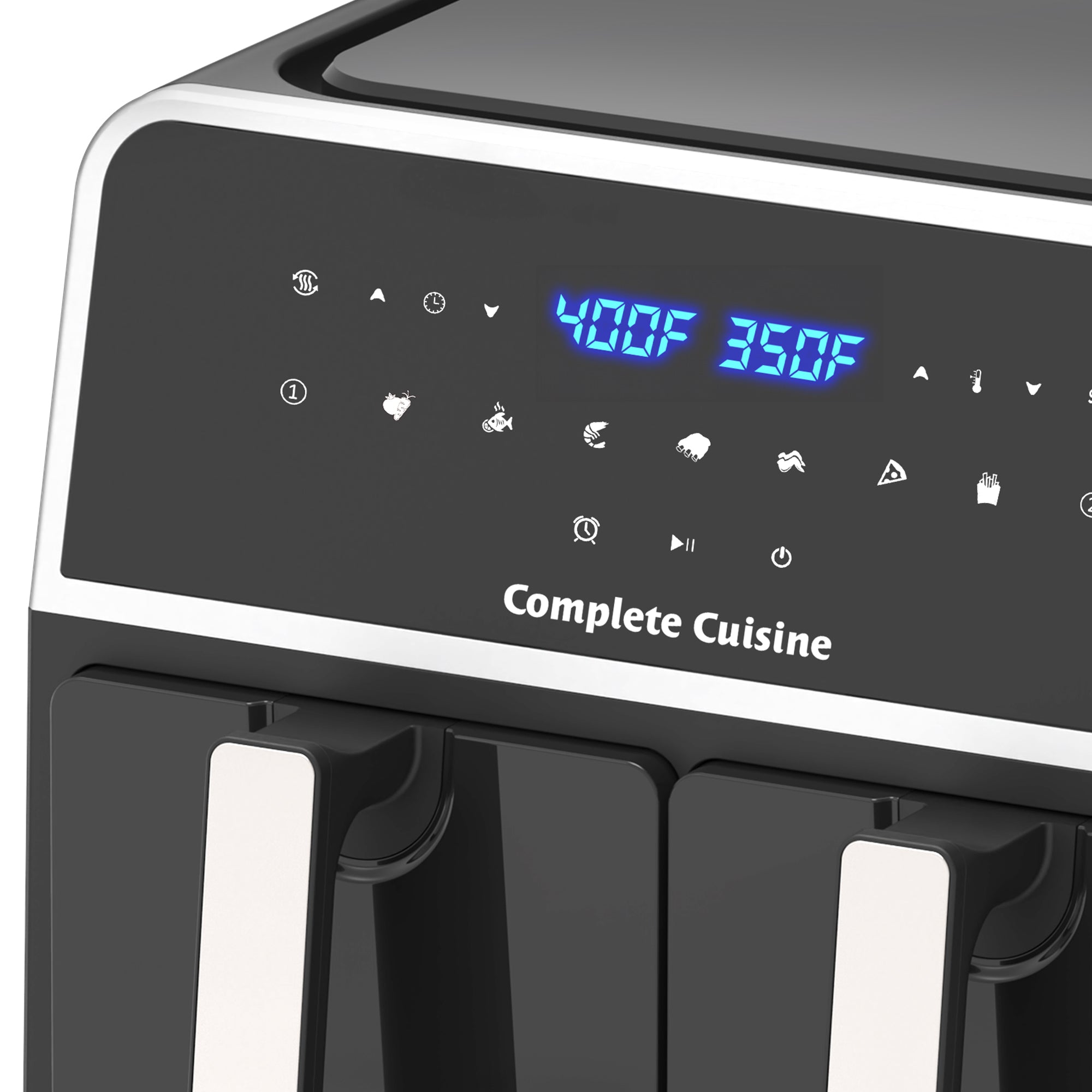 Complete Cuisine 9.5 Quart Dual Zone Air Fryer, Touch Screen, Non-Stick, Black - VMInnovations