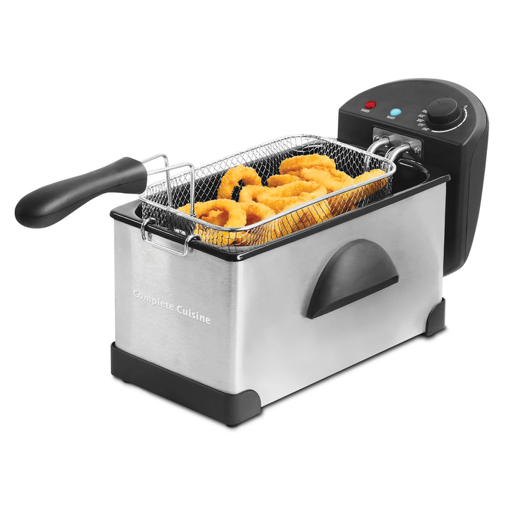 Complete Cuisine 1200W 3L Electric Deep Fryer w/Stainless Steel Lid (Open Box)
