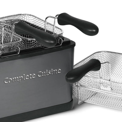 Complete Cuisine 4 Liter Electric Deep Fryer with 3 Fryer Baskets, Lid & Filter - VMInnovations