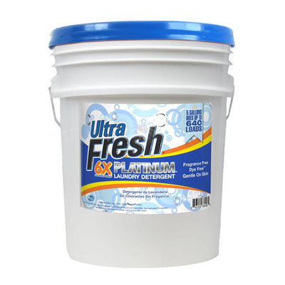 Ultra Fresh 6X Platinum Laundry Detergent, Fragrance Free + Dye Free, 5 Gallon - VMInnovations