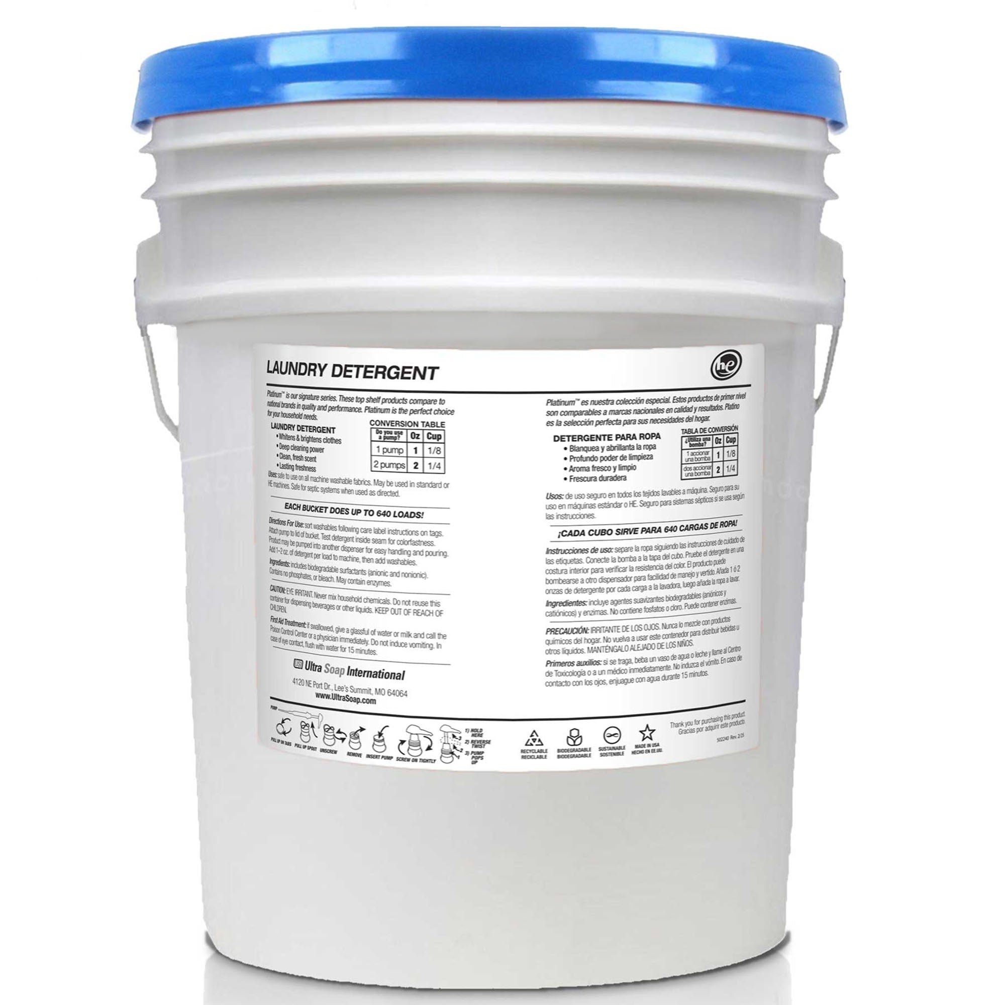 Ultra Fresh 6X Platinum Laundry Detergent, Fragrance Free + Dye Free, 5 Gallon - VMInnovations