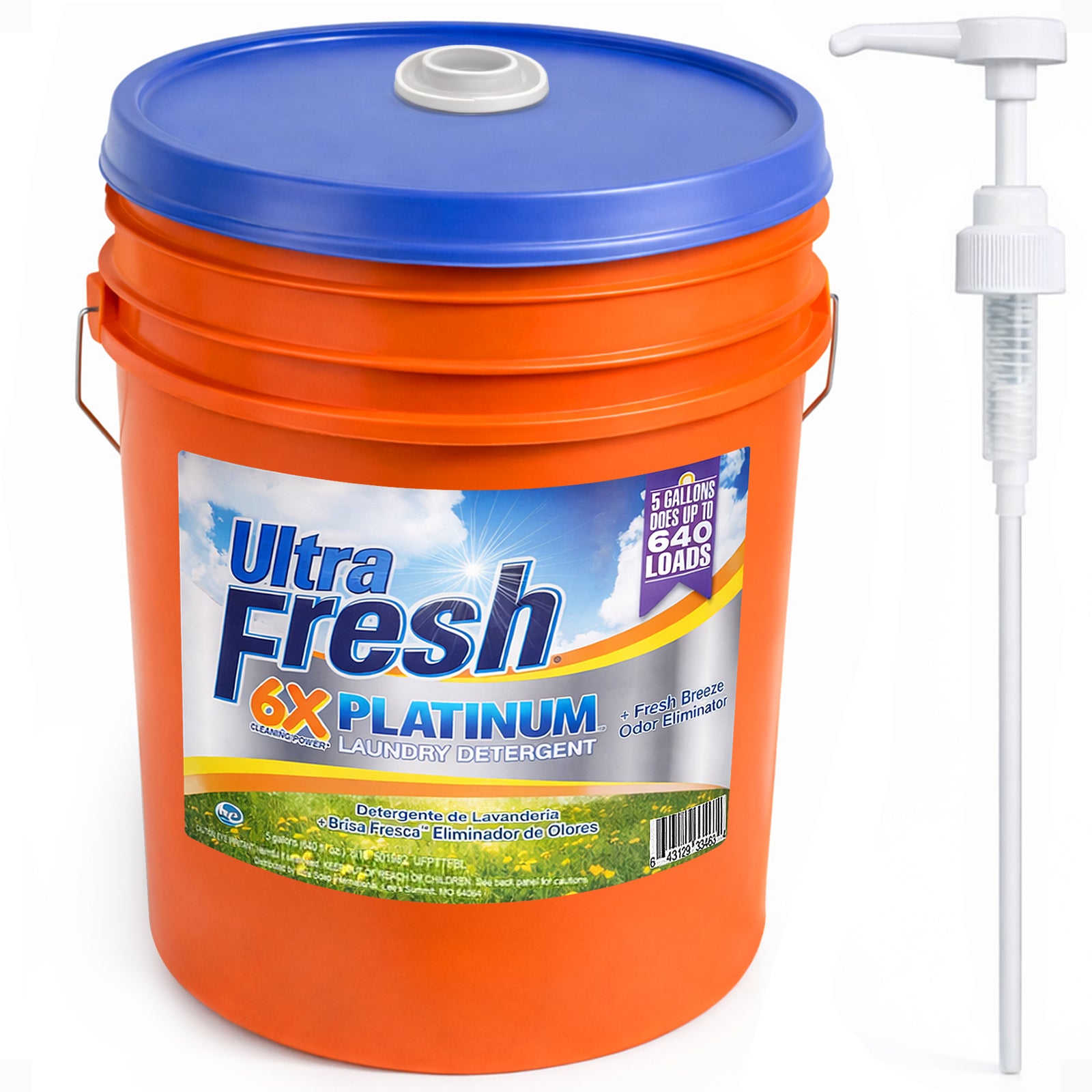 Ultra Fresh 6X Platinum Laundry Detergent, Up to 640 Loads, Fresh Breeze, 5 Gal - VMInnovations