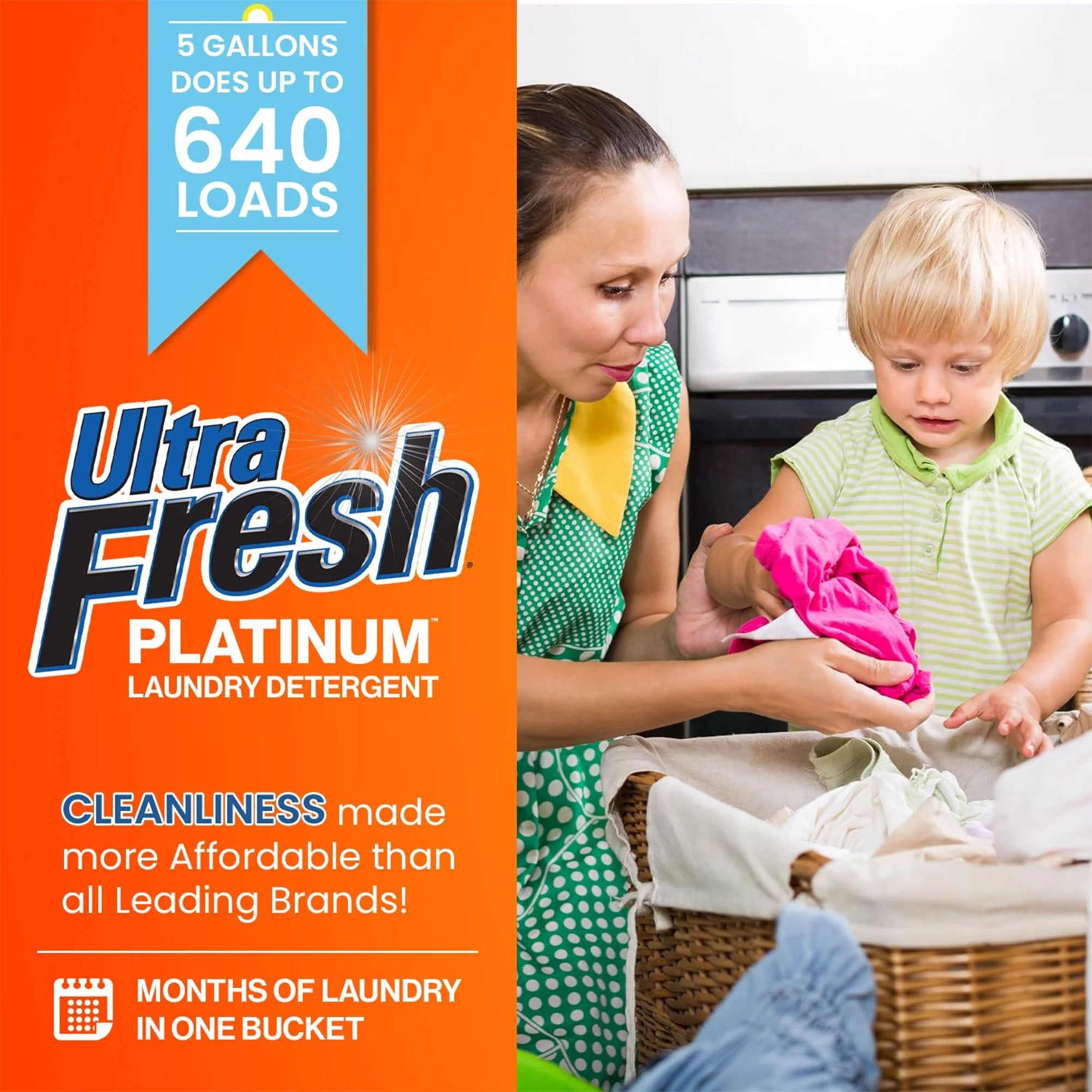 Ultra Fresh 6X Platinum Laundry Detergent & 2 Pack Platinum 6X Laundry Sheets