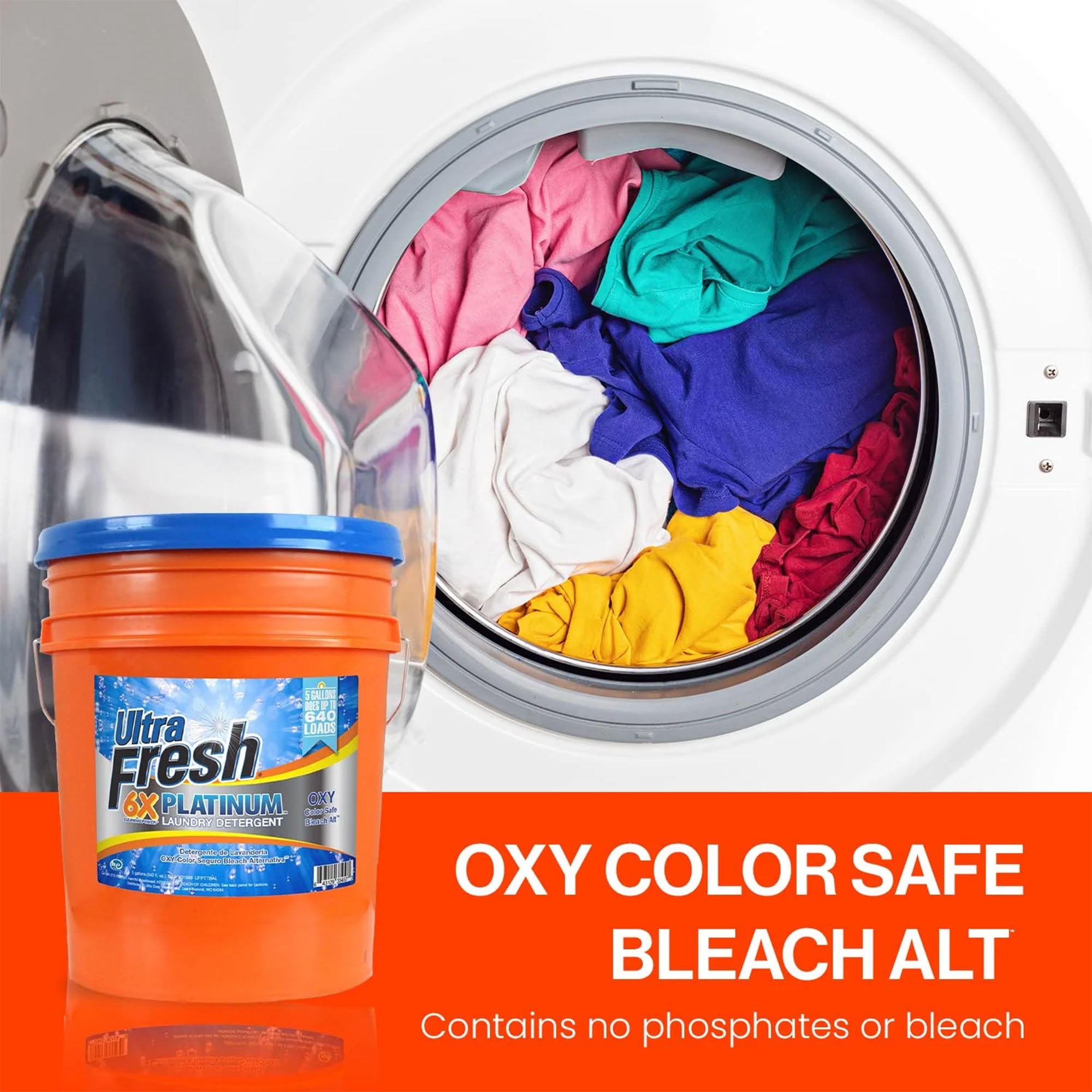 Ultra Fresh 2 Pack 6X Platinum Laundry Detergent, 640 Loads, Bleach Alt, 5 Gal