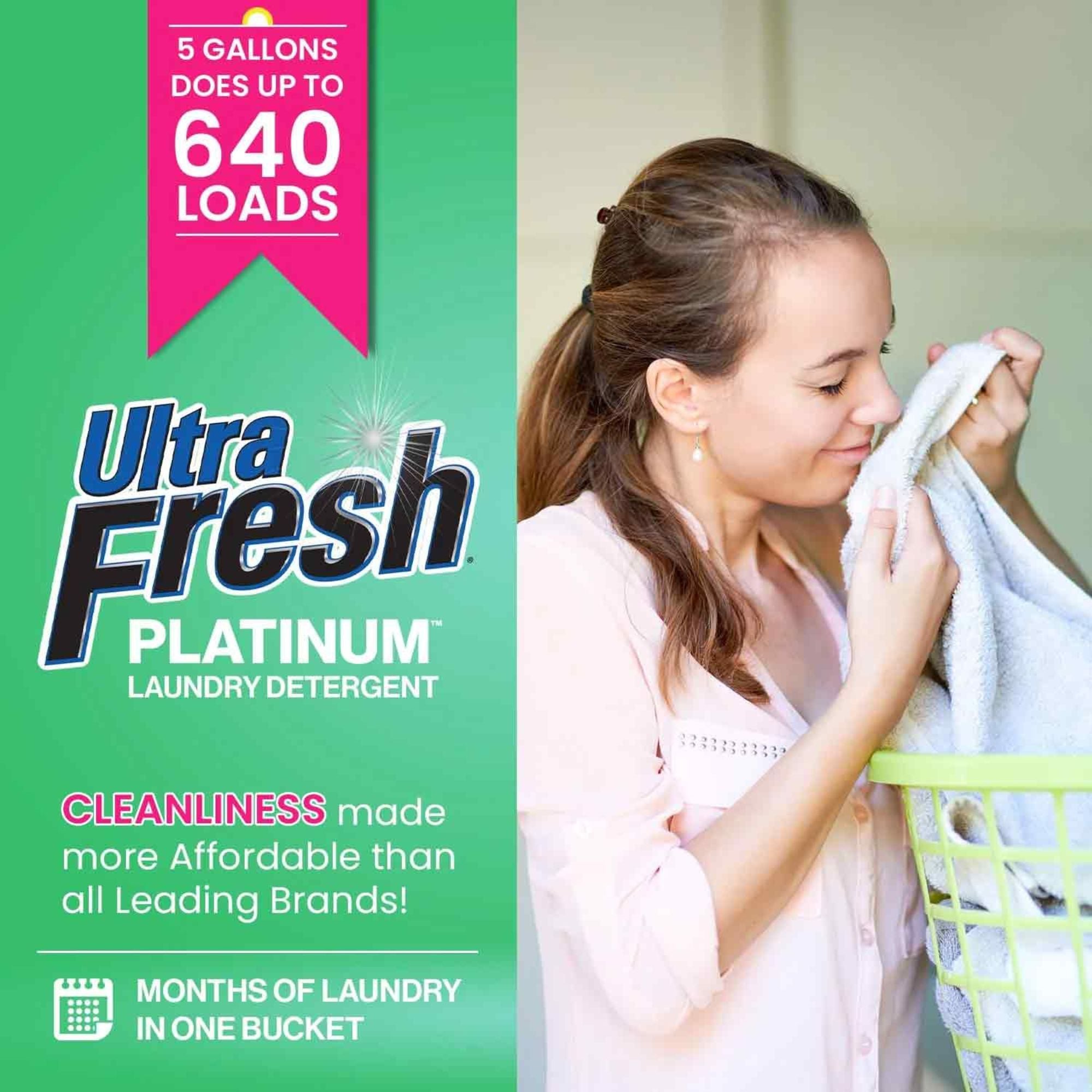 Ultra Fresh 3X Platinum Liquid Laundry Detergent with Fabric Softener, Green - VMInnovations