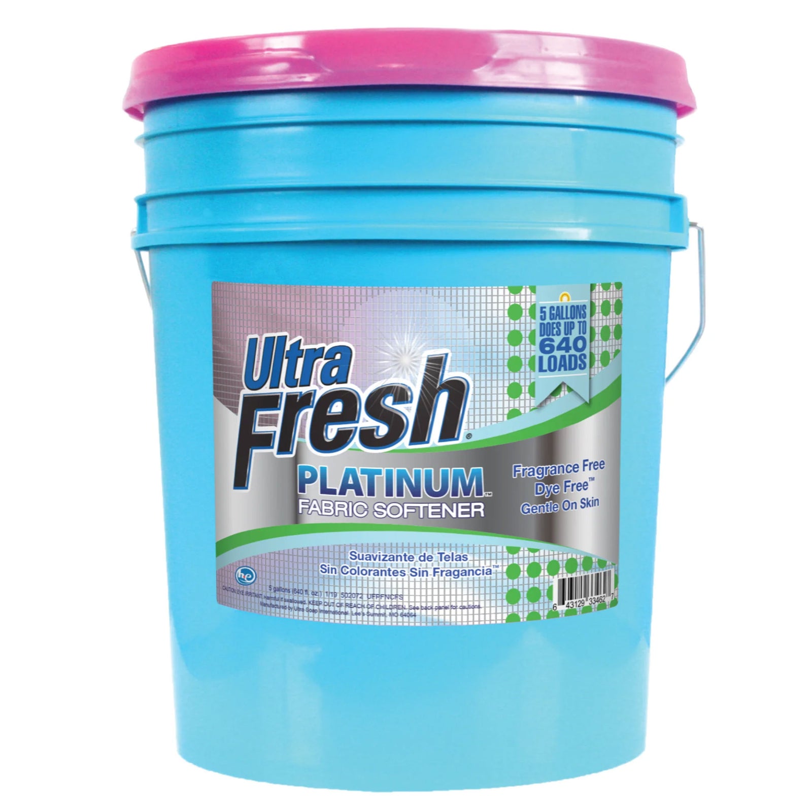 Ultra Fresh Platinum Fragrance & Dye Free Fabric Softener Up to 640 Loads, 5 Gal - VMInnovations