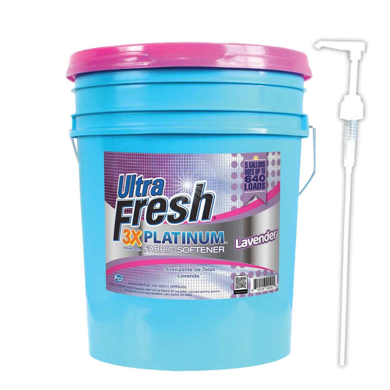 Ultra Fresh Platinum Laundry Fabric Softener up to 640 Loads, Lavender, 5 Gallon - VMInnovations