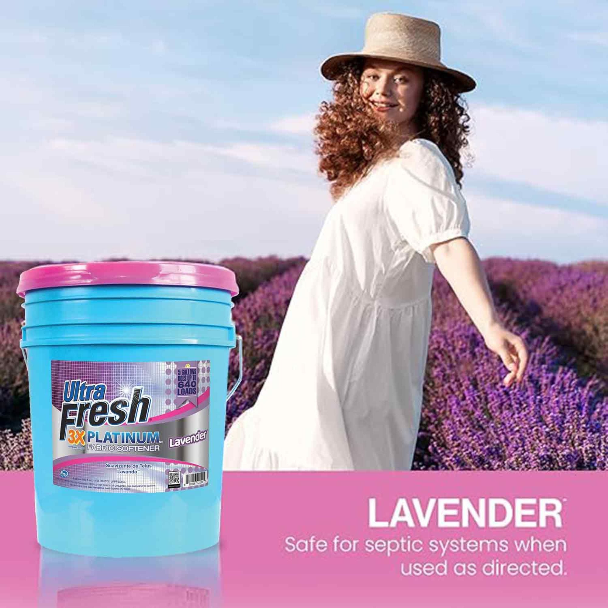 Ultra Fresh Platinum Laundry Fabric Softener up to 640 Loads, Lavender, 5 Gallon - VMInnovations