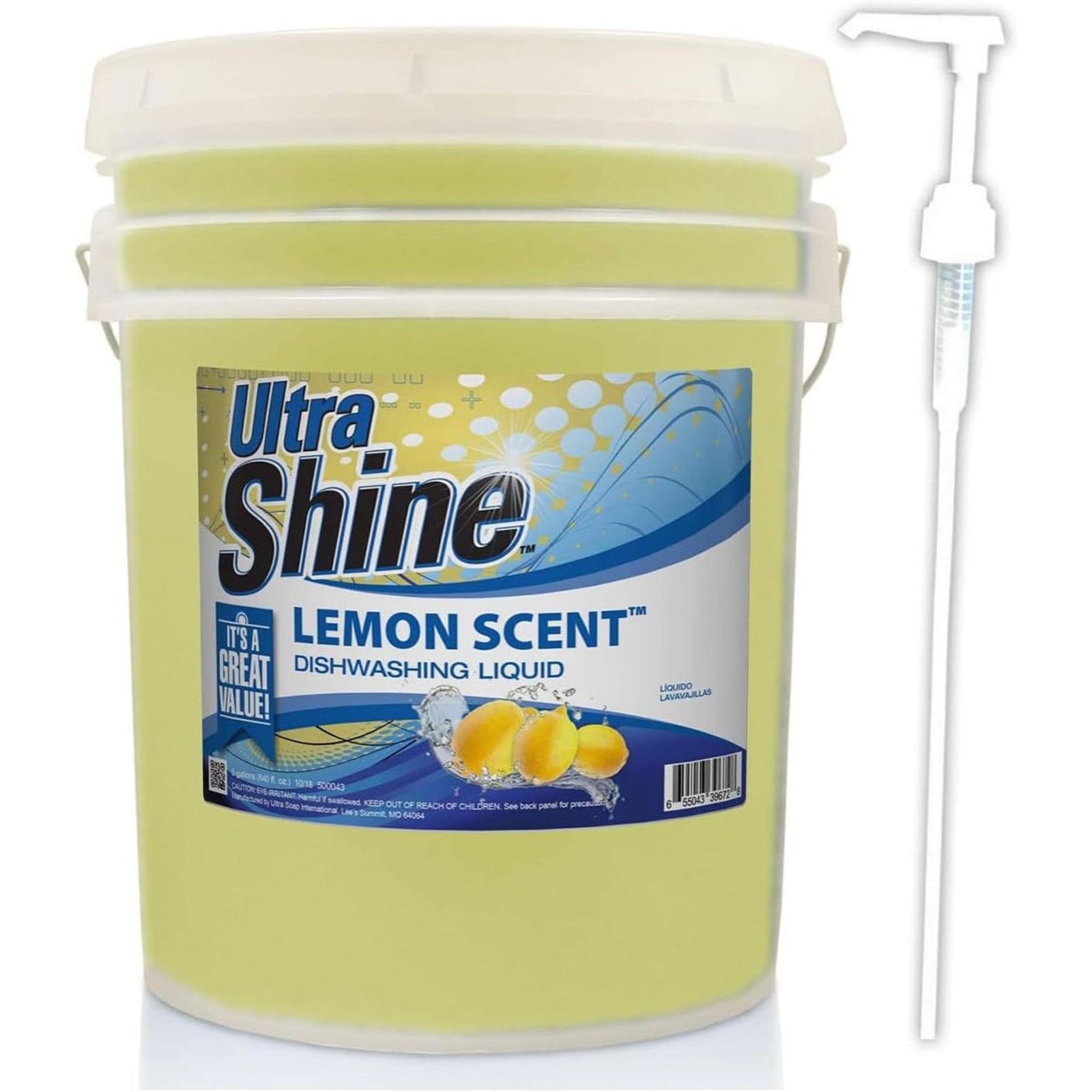 Ultra Shine ™ 5 Gallon 2X Platinum ™ Dish Cleaning Liquid, Lemon Scent, Yellow - VMInnovations