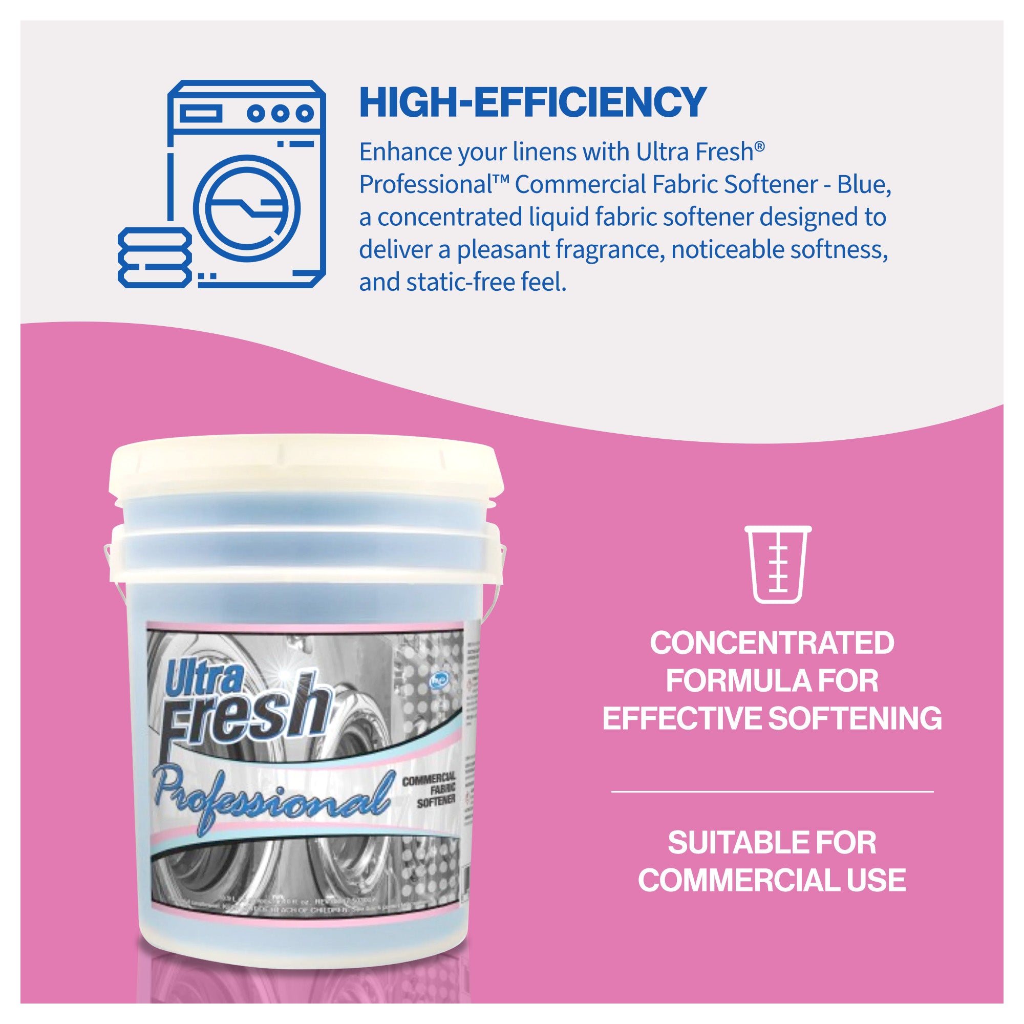 Ultra Fresh Professional Commercial Fabric Softener - Blue (Used)