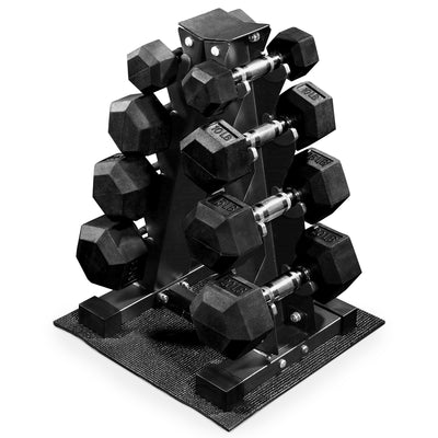 BalanceFrom Dumbbell Set with Stand, Rubber Encased Home Gym Hand Weights, 100lb - VMInnovations