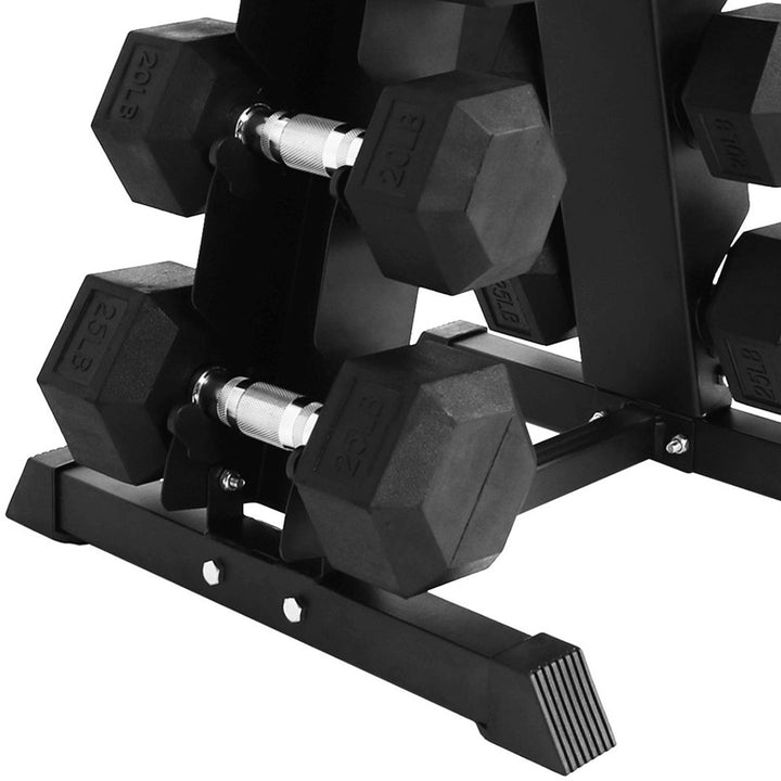 BalanceFrom Dumbbell Set with Stand, Rubber Home Gym Weights, 150lb (Open Box)