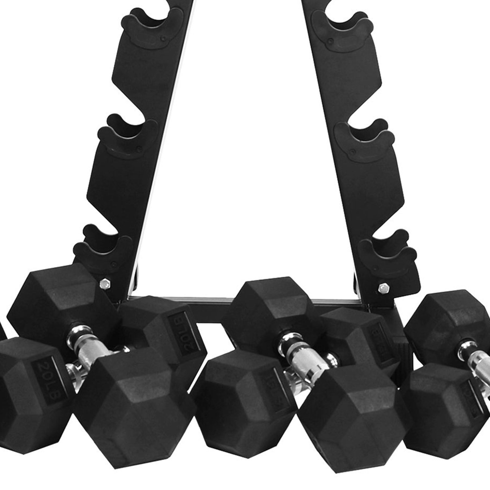 BalanceFrom Dumbbell Set with Stand, Rubber Home Gym Weights, 150lb (Open Box) - VMInnovations