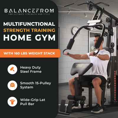 BalanceFrom Multifunctional Home Gym Workout Station Strength Training Equipment