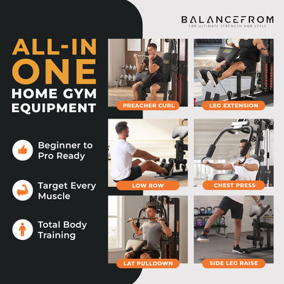 BalanceFrom Multifunctional Home Gym Workout Station Strength Training Equipment