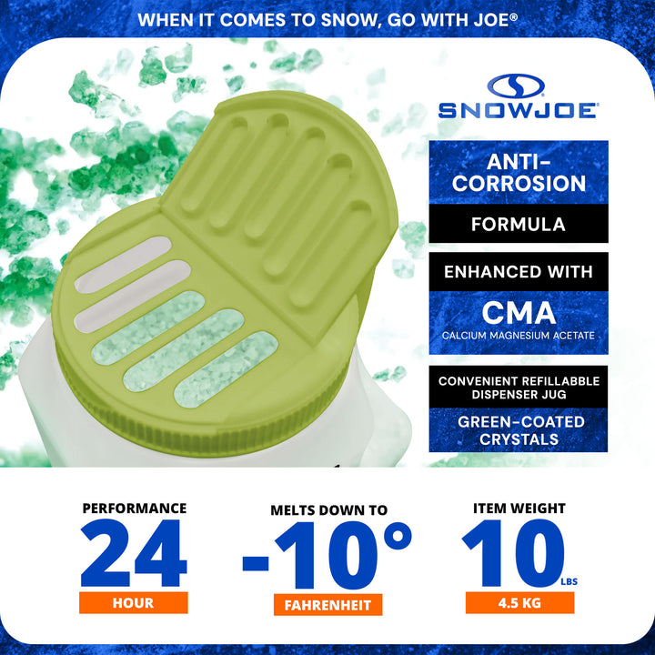 Snow Joe Melt-2-Go, Ice & Snow Melt, Fast Acting Blend, 10 lb Jug, AZ-10-EB-JUG