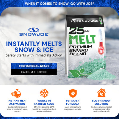 Snow Joe Electric Snow Thrower Bundled with Snow Broom & Ice Melt Pellets, Blue - VMInnovations