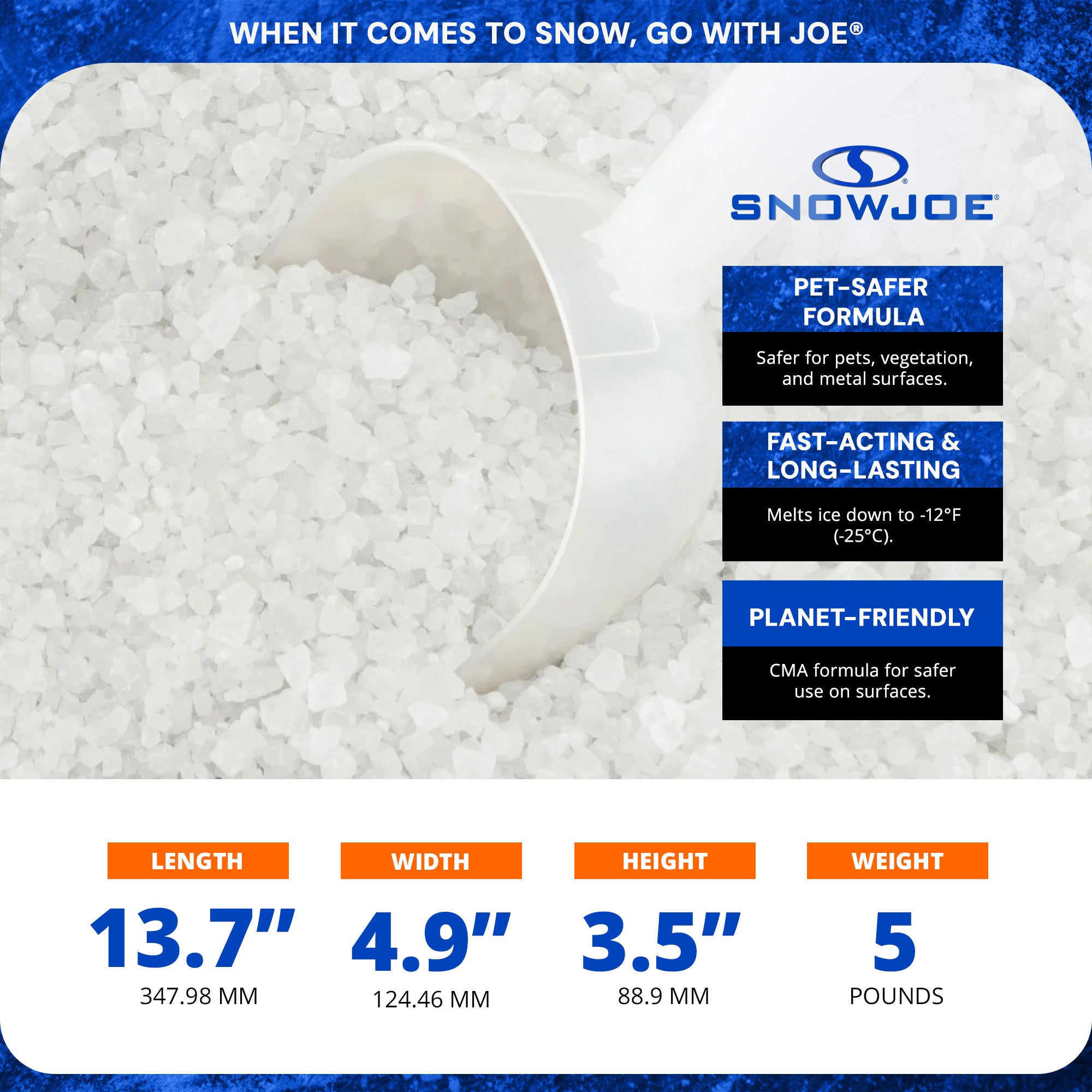 Snow Joe 4 Pack Pet-Friendly Deicer Premium Ice Melt, Driveway & Sidewalk, 5 lb - VMInnovations