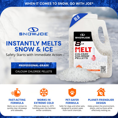 Snow Joe Melt Calcium Chloride Pellets Ice and Snow Melt, 8 Lb, White (Open Box) - VMInnovations