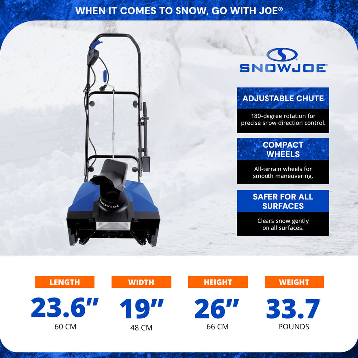 Snow Joe 18" Electric Single Stage Snow Blower, 15 Amp Motor w/Headlight (Used)