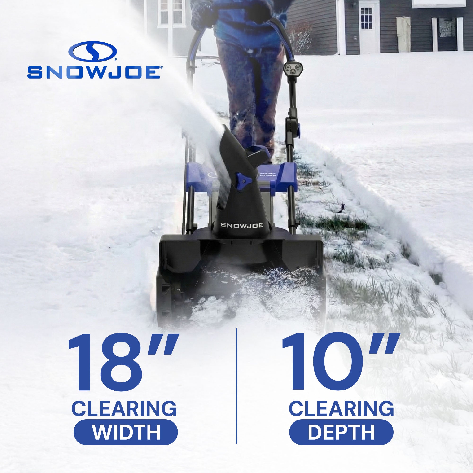 Snow Joe 18″ 15-Amp Corded Electric Snow Blower with Headlight & 180° Adjustable Chute – SJ623E Single-Stage Walk-Behind Snow Thrower for Driveways & Walkways